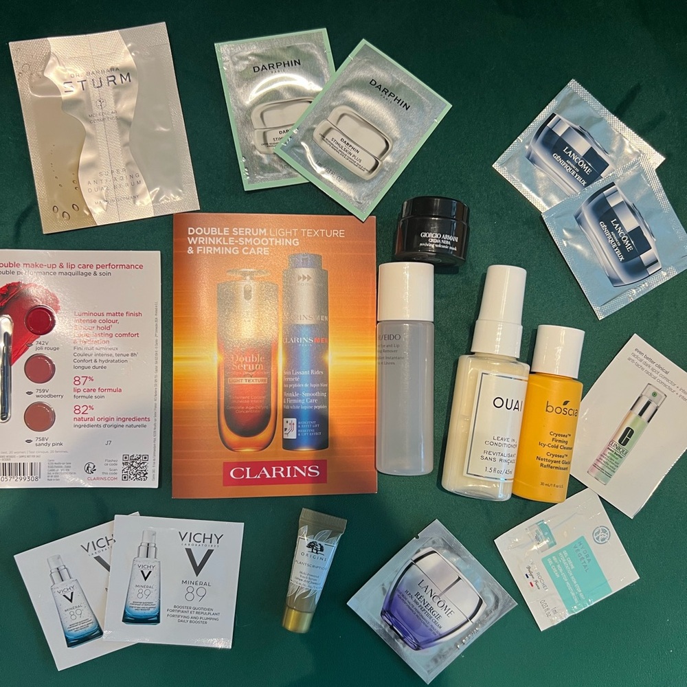 Deluxe samples of prestige skin and hair care.